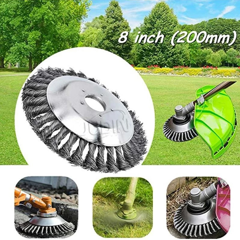 Steel Wire Wheel Garden Weed Brush Lawn Mower Grass Eater (8)